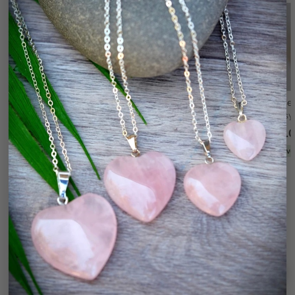 Pink heart necklaces